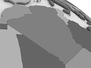 Image showing Algeria on grey 3D map