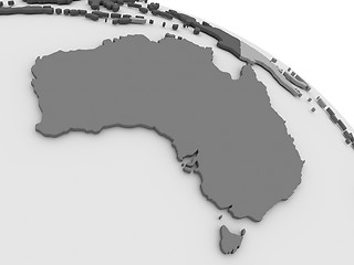 Image showing Australia on grey 3D map