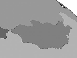 Image showing Mongolia on grey 3D map