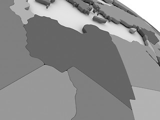 Image showing Libya on grey 3D map