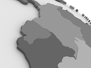 Image showing Ecuador on grey 3D map