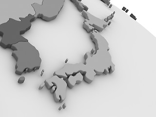 Image showing Japan on grey 3D map