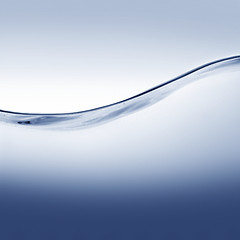 Image showing Clean blue water on white