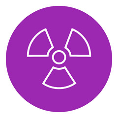 Image showing Ionizing radiation sign line icon.