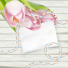 Image showing Paper card with tulips. EPS 10