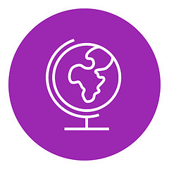 Image showing World globe on stand line icon.