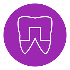 Image showing Crowned tooth line icon.