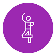 Image showing Male figure skater line icon.
