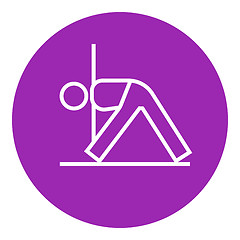 Image showing Man practicing yoga line icon.