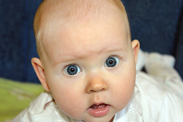 Image showing little baby's close-up face