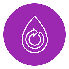 Image showing Water drop with circular arrow line icon.