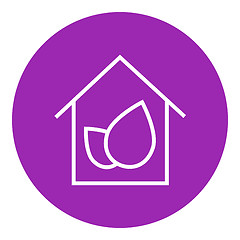 Image showing Eco-friendly house line icon.