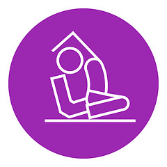 Image showing Man practicing yoga line icon.