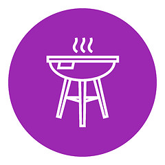 Image showing Kettle barbecue grill line icon.