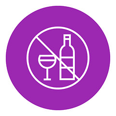 Image showing No alcohol sign line icon.