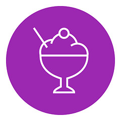 Image showing Cup of ice cream line icon.