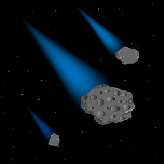 Image showing Asteroids in cosmos