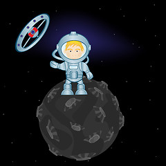 Image showing Spaceman on planet