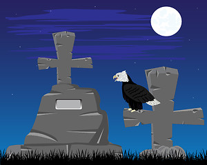 Image showing Graveyard in the night