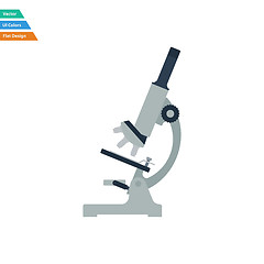 Image showing Flat design icon of chemistry microscope 