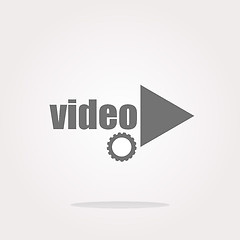 Image showing vector video play button (icon) over white background