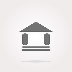 Image showing vector button with summer home, web icon sign