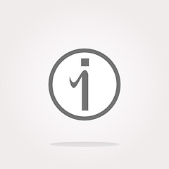 Image showing vector glossy web button with information sign. Rounded shape icon