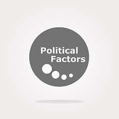 Image showing vector political factors web button, icon isolated on white