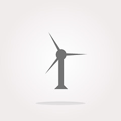 Image showing vector wind turbine icon, web button isolated on white