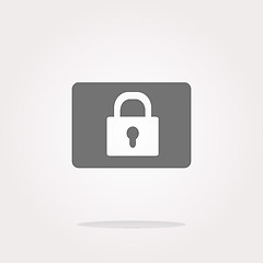 Image showing vector closed padlock icon web sign isolated on white