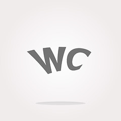 Image showing vector wc icon, web button isolated on white