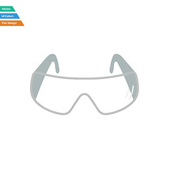 Image showing Flat design icon of chemistry protective eyewear 