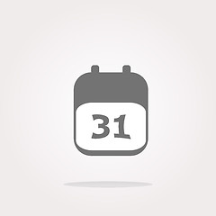 Image showing vector calendar apps icon glossy button. day 31