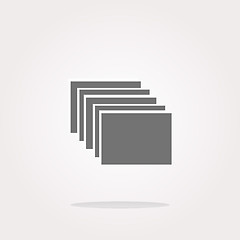 Image showing vector folders on web icon, button isolated on white