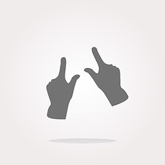 Image showing vector hand set icon, web button isolated on white