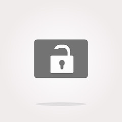 Image showing vector open padlock icon web sign isolated on white