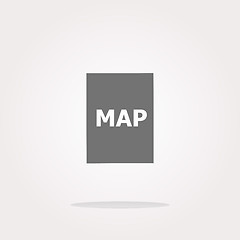 Image showing vector map icon web button with map