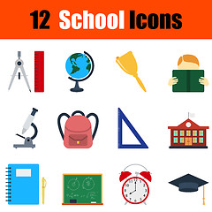 Image showing Flat design education icon set