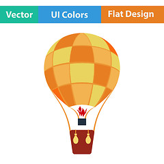 Image showing Flat design icon of hot air balloon