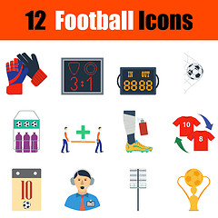 Image showing Flat design football icon set
