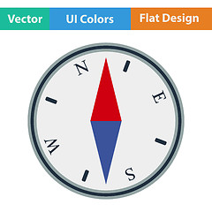 Image showing Flat design icon of compass