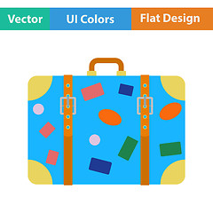 Image showing Flat design icon of suitcase