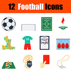 Image showing Flat design football icon set