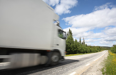 Image showing truck driving on country-road