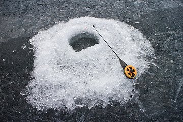 Image showing Ice hole for fishing