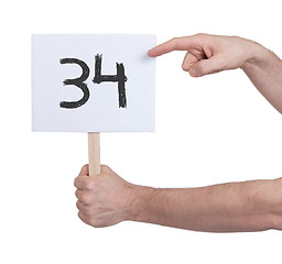 Image showing Sign with a number, 34