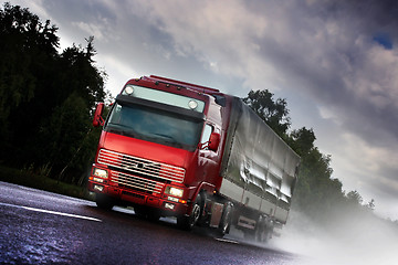 Image showing truck driving on country-road