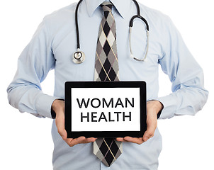 Image showing Doctor holding tablet - Woman health
