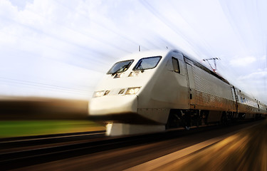 Image showing Fast train with motion blur