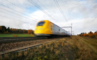 Image showing Fast train with motion blur